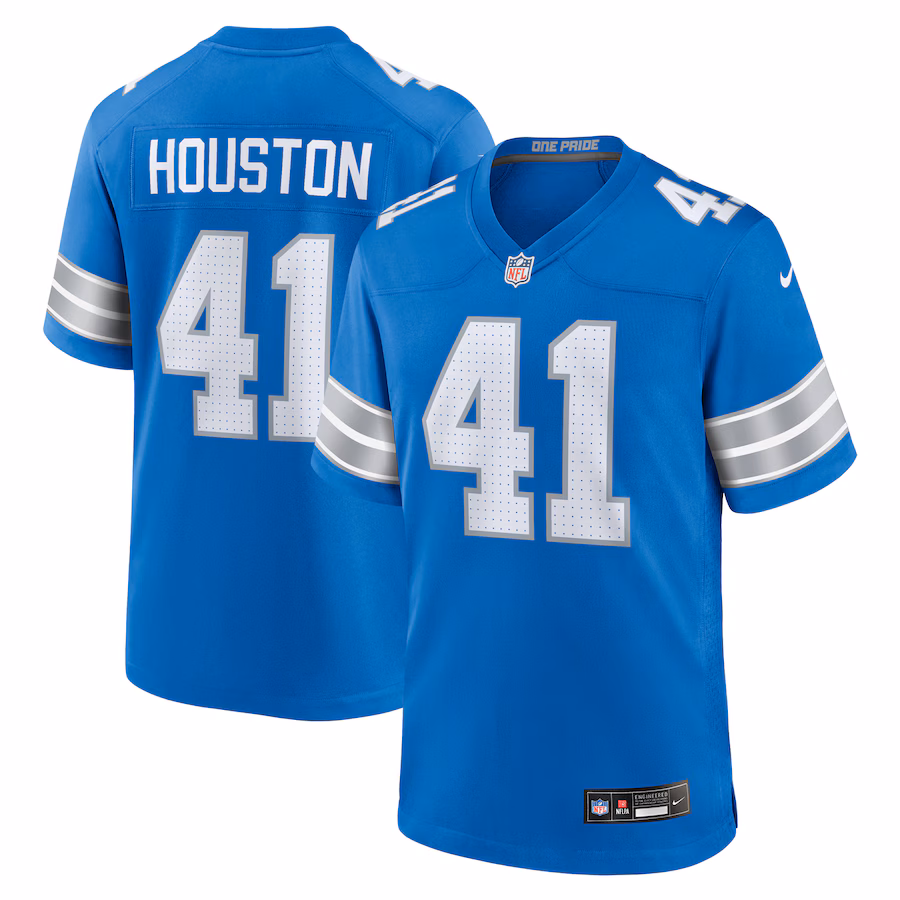 Men's Detroit Lions James Houston Nike Blue Team Game Jersey - Jersey