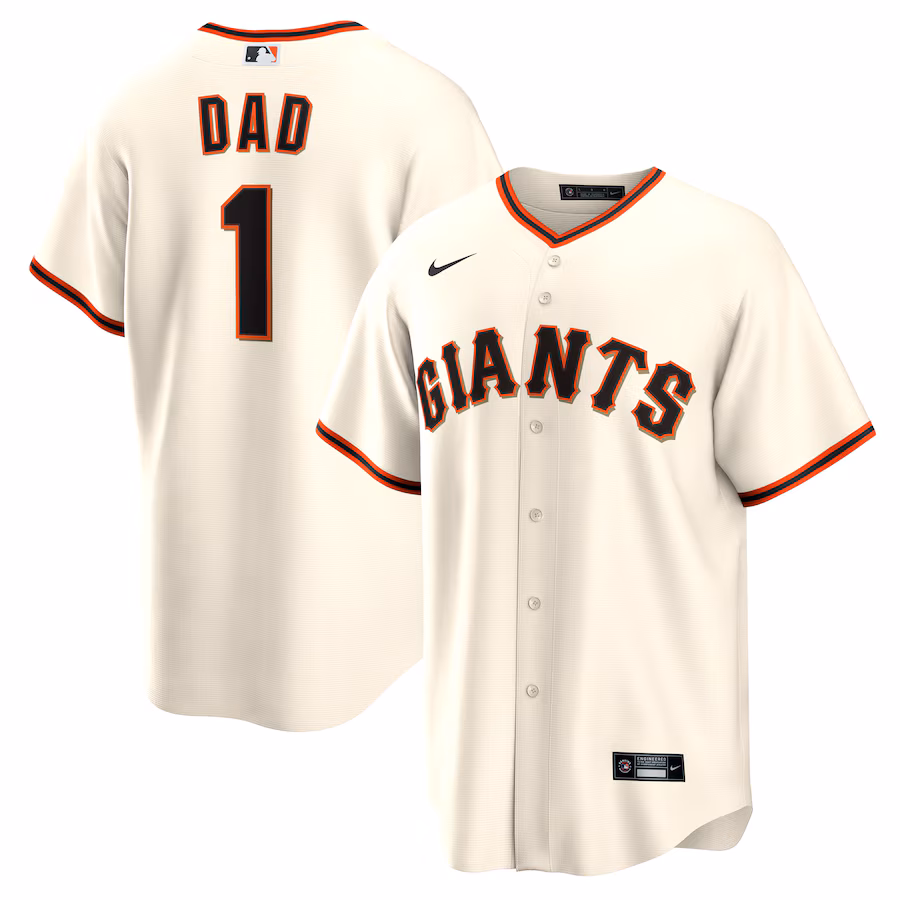 Men's San Francisco Giants Nike White #1 Dad Home Replica Jersey - Jersey