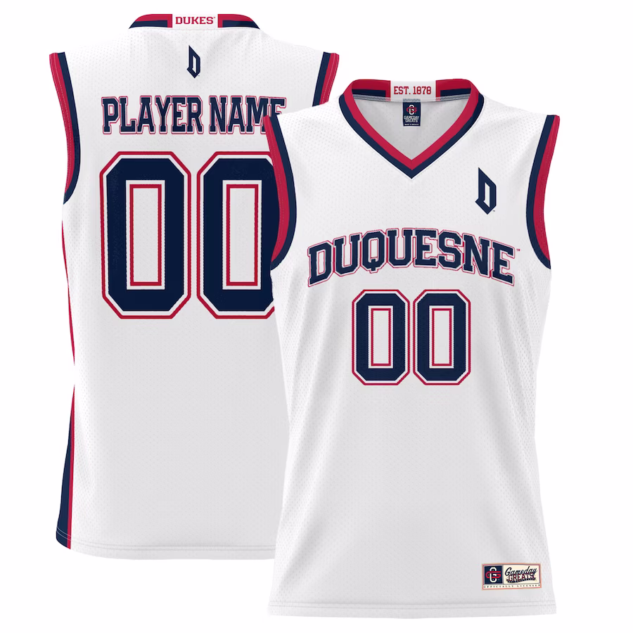 Duquesne Dukes GameDay Greats Youth NIL Pick-A-Player Men's Lightweight Basketball Jersey - White - Jersey