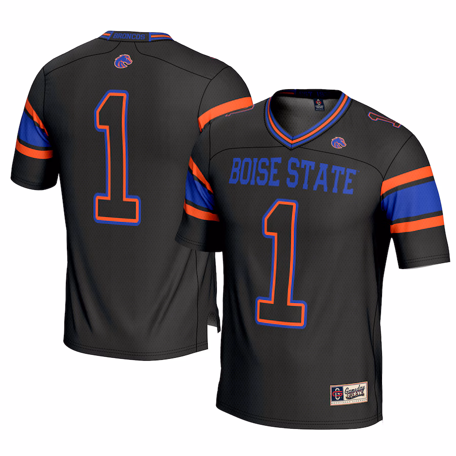 Men's GameDay Greats #1 Black Boise State Broncos Football Jersey - Jersey
