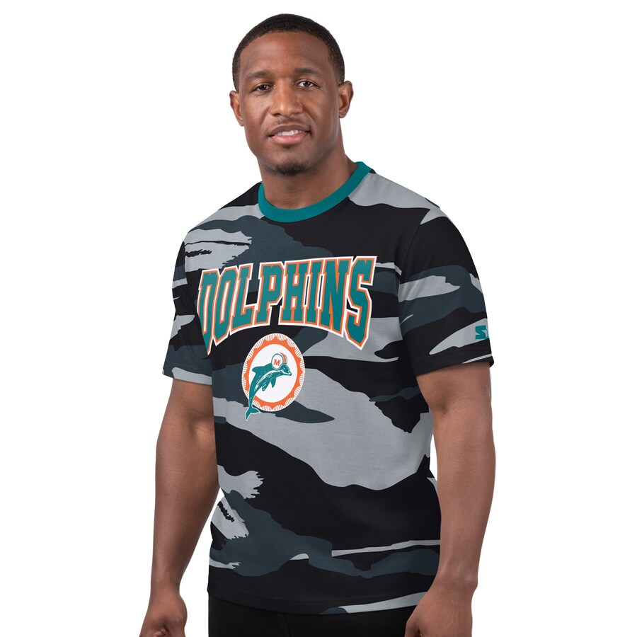 Men's Miami Dolphins Starter Camo/Gray Thursday Night Gridiron Classics Vintage Logo T-Shirt - Jersey