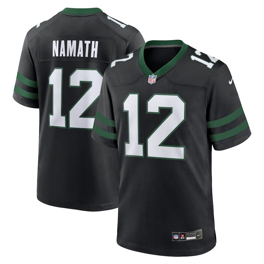 Men's New York Jets Joe Namath Nike Legacy Black Alternate Retired Player Game Jersey - Jersey