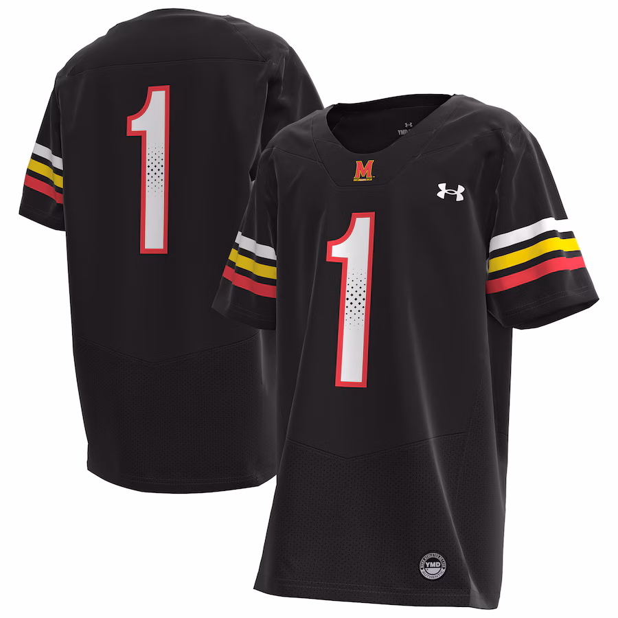 Youth Under Armour #1 Black Maryland Terrapins Replica Football Jersey - Jersey