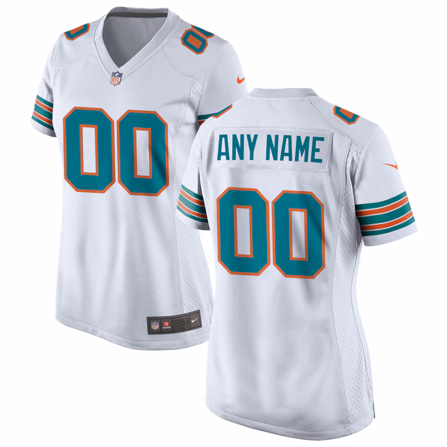 Women's Miami Dolphins Nike White Alternate Custom Game Jersey - Jersey