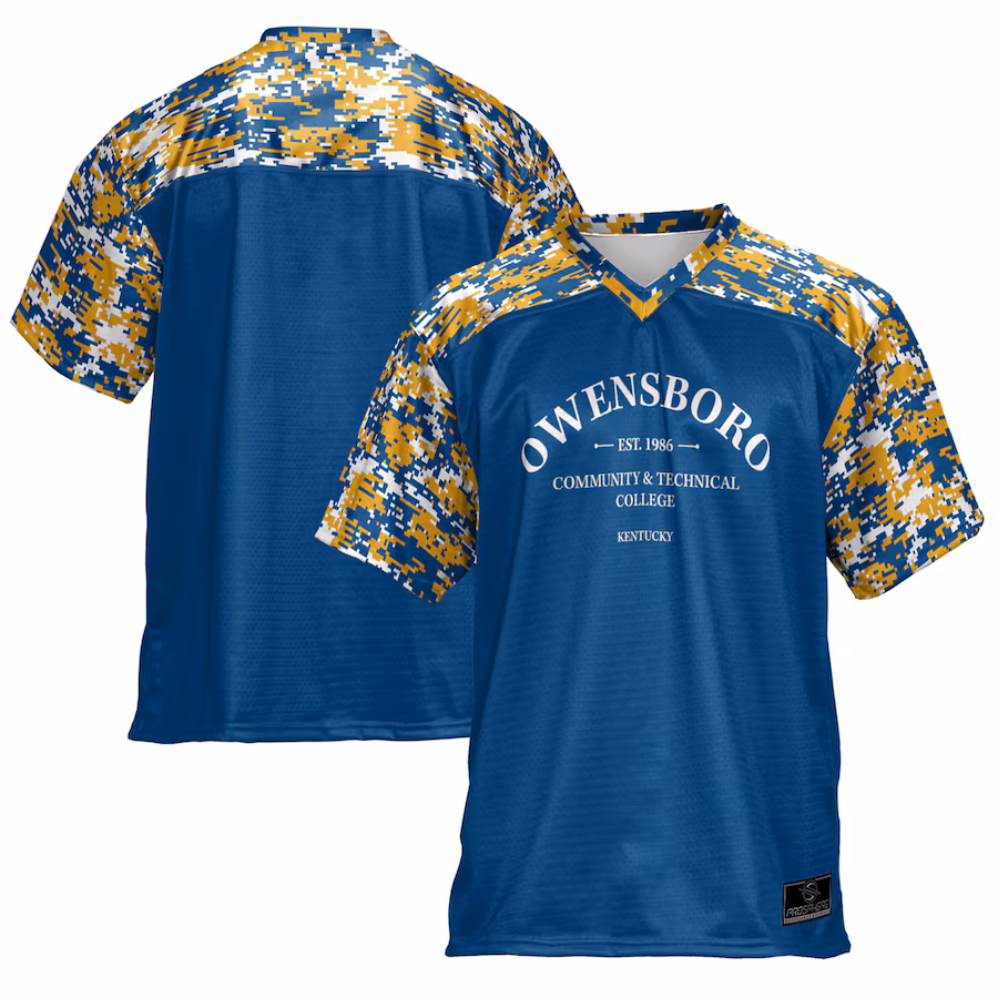 Youth ProSphere  Blue Owensboro Community and Technical College Camo Football Jersey - Jersey