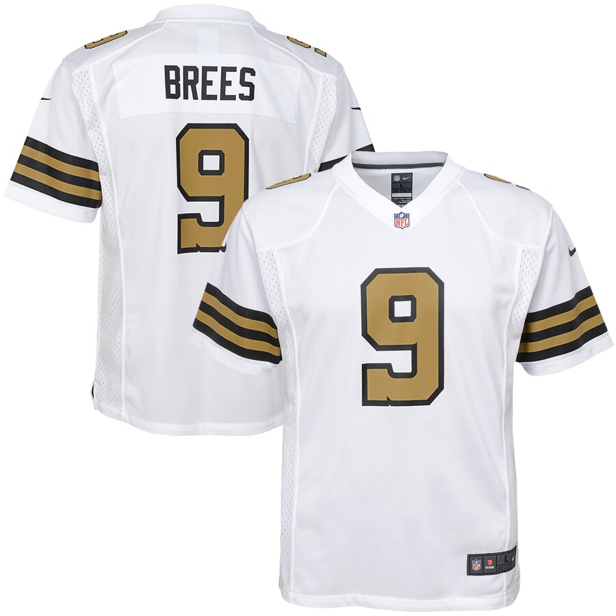 Youth New Orleans Saints Drew Brees Nike White Color Rush Game Jersey - Jersey