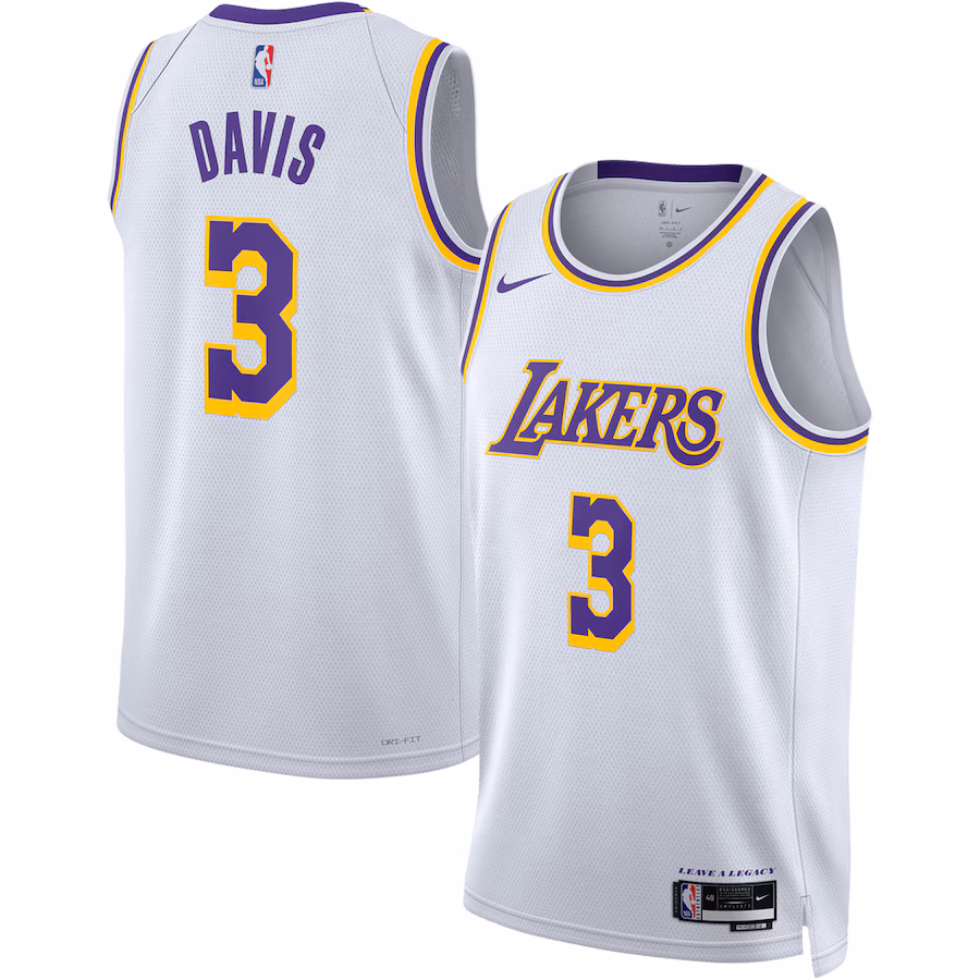 Unisex Los Angeles Lakers Anthony Davis Nike White Swingman Jersey - Association Edition - Jersey