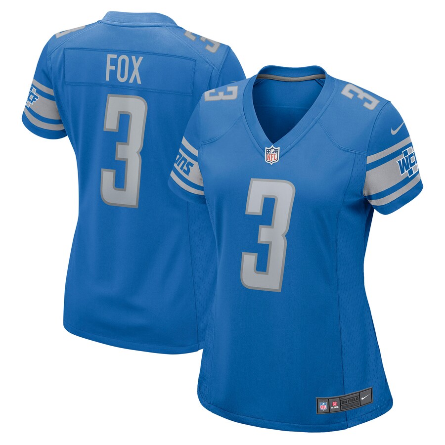 Women's Detroit Lions Jack Fox Nike Blue Game Jersey - Jersey