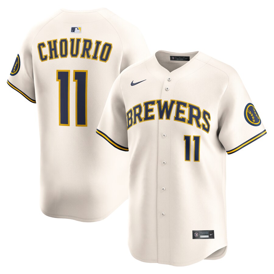 Men's Milwaukee Brewers Jackson Chourio Nike Cream Home Limited Jersey - Jersey