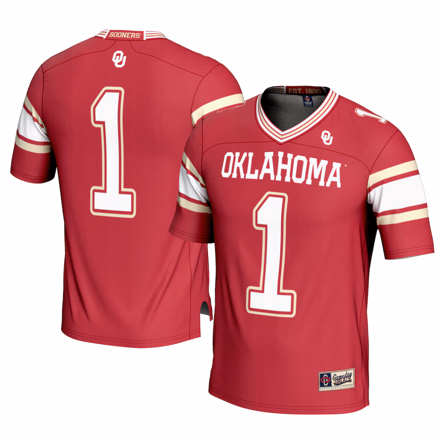 Men's GameDay Greats #1 Crimson Oklahoma Sooners Football Jersey - Jersey