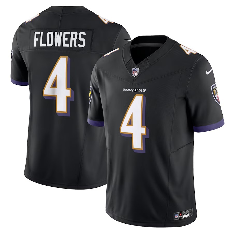 Men's Baltimore Ravens Zay Flowers Nike Black Alternate Vapor F.U.S.E. Limited Jersey - Jersey
