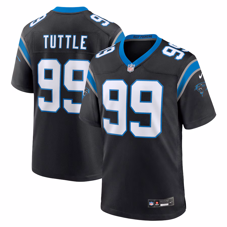 Men's Carolina Panthers Shy Tuttle Nike Black Game Player Jersey - Jersey