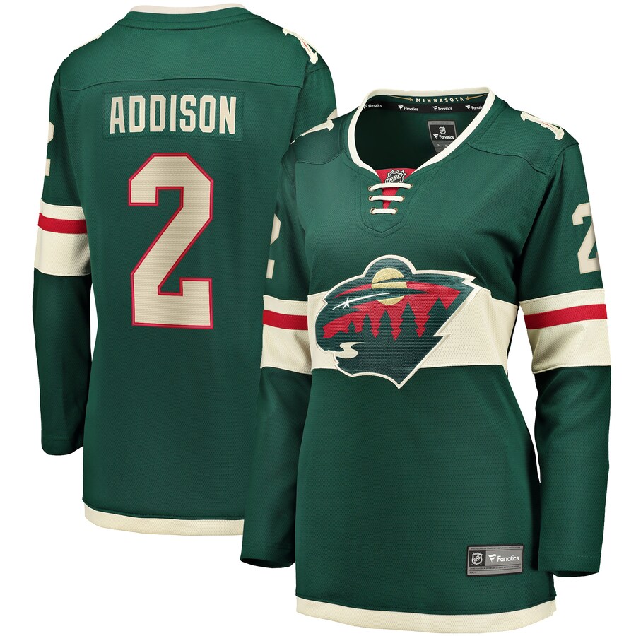 Women's Minnesota Wild Calen Addison Fanatics Branded Green Home Breakaway Player Jersey - Jersey