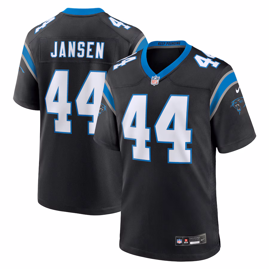 Men's Carolina Panthers J.J. Jansen Nike Black Team Game Jersey - Jersey