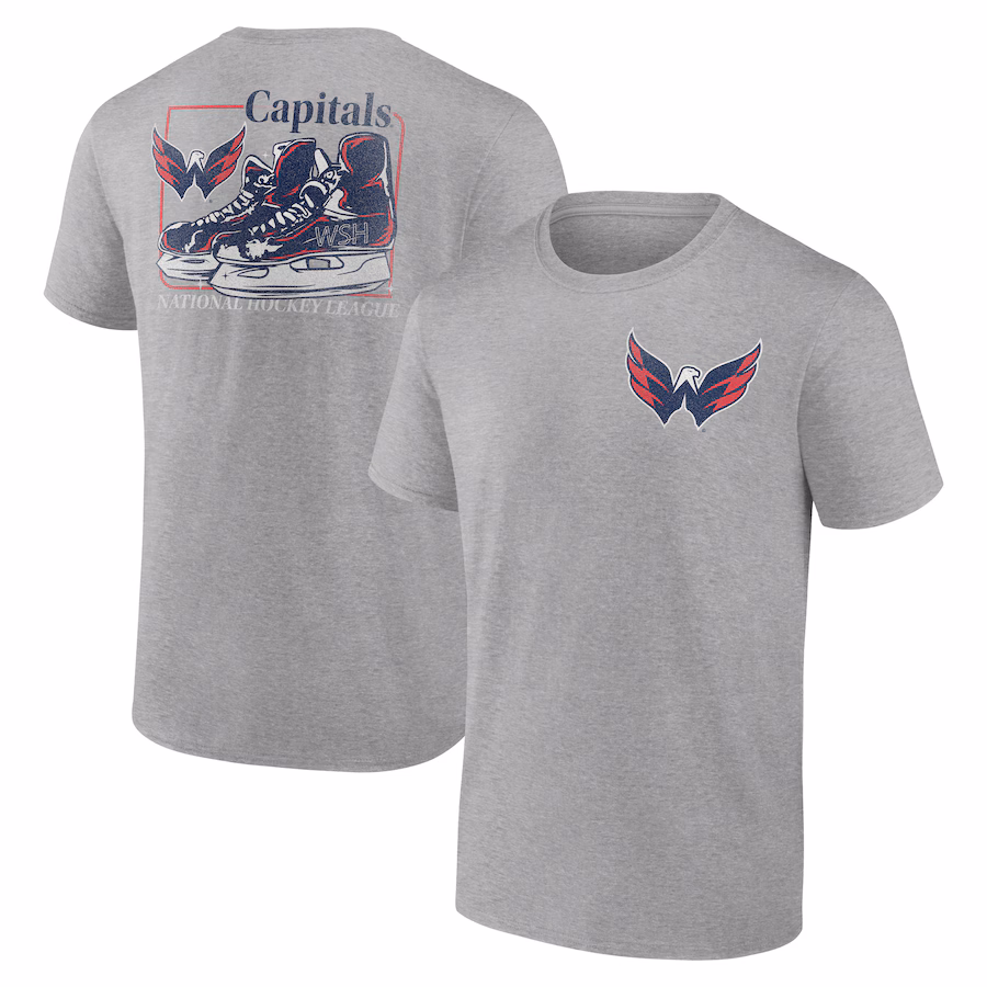Men's Washington Capitals Heather Gray Glory Skates T-Shirt - Jersey