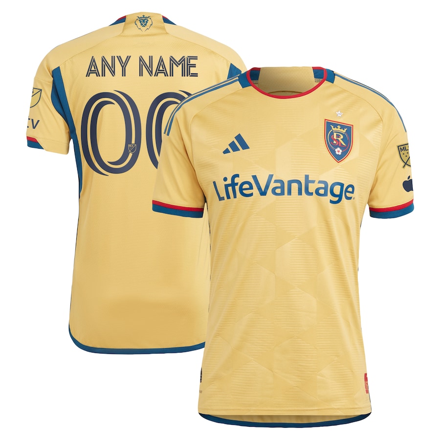 Men's Real Salt Lake adidas Gold 2023 The Beehive State Kit Authentic Custom Jersey - Jersey