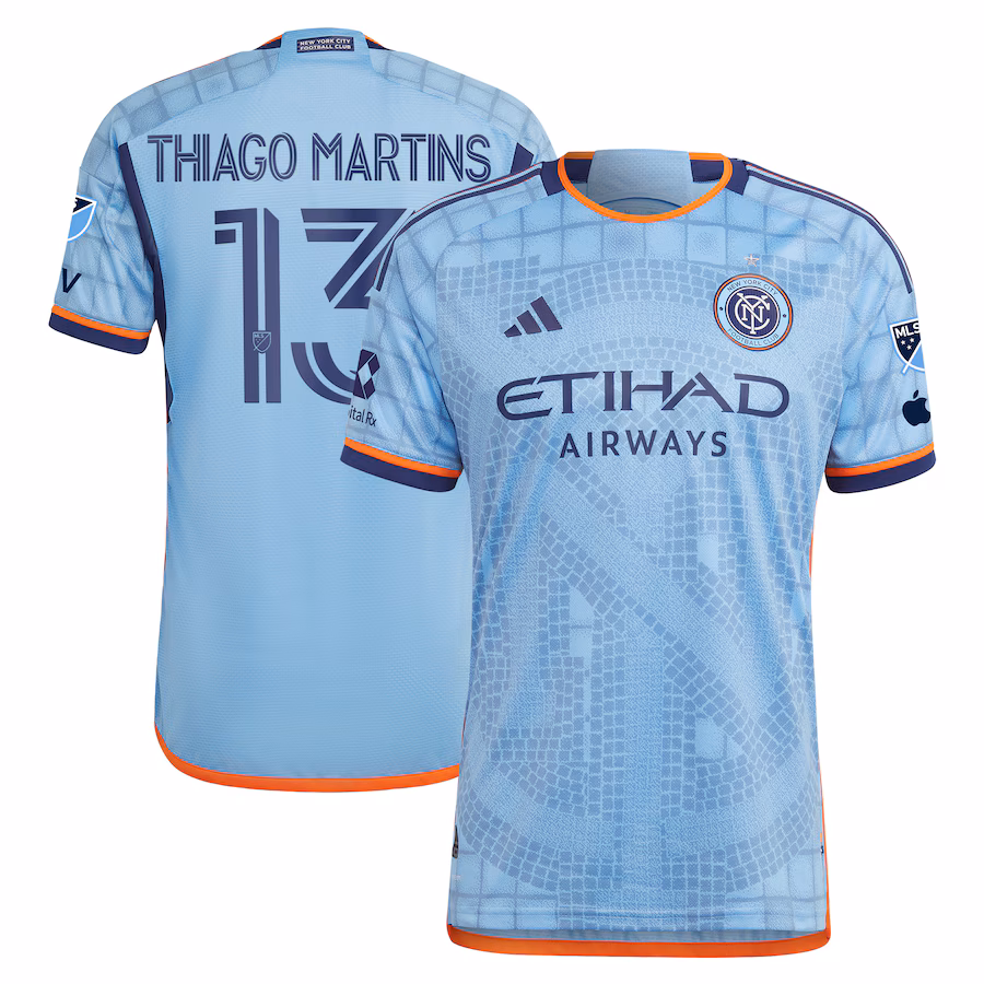 Men's New York City FC Thiago Martins adidas Sky Blue 2024 The Interboro Kit Authentic Player Jersey - Jersey