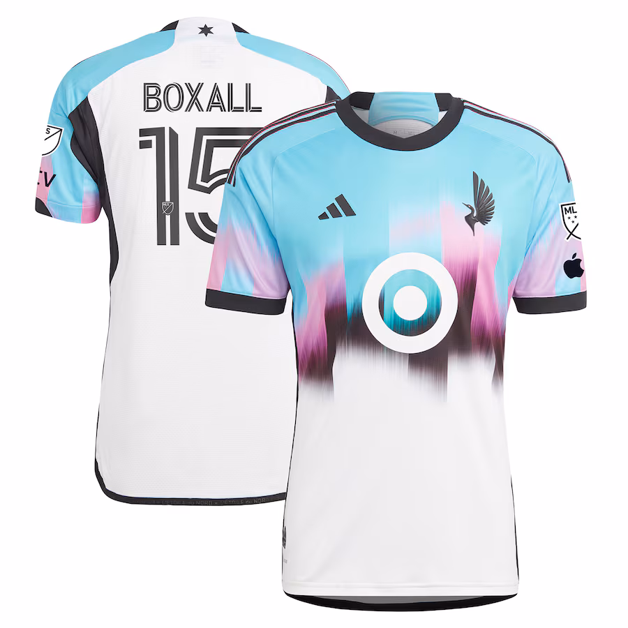 Men's Minnesota United FC Michael Boxall adidas White 2023 The Northern Lights Kit Authentic Jersey - Jersey