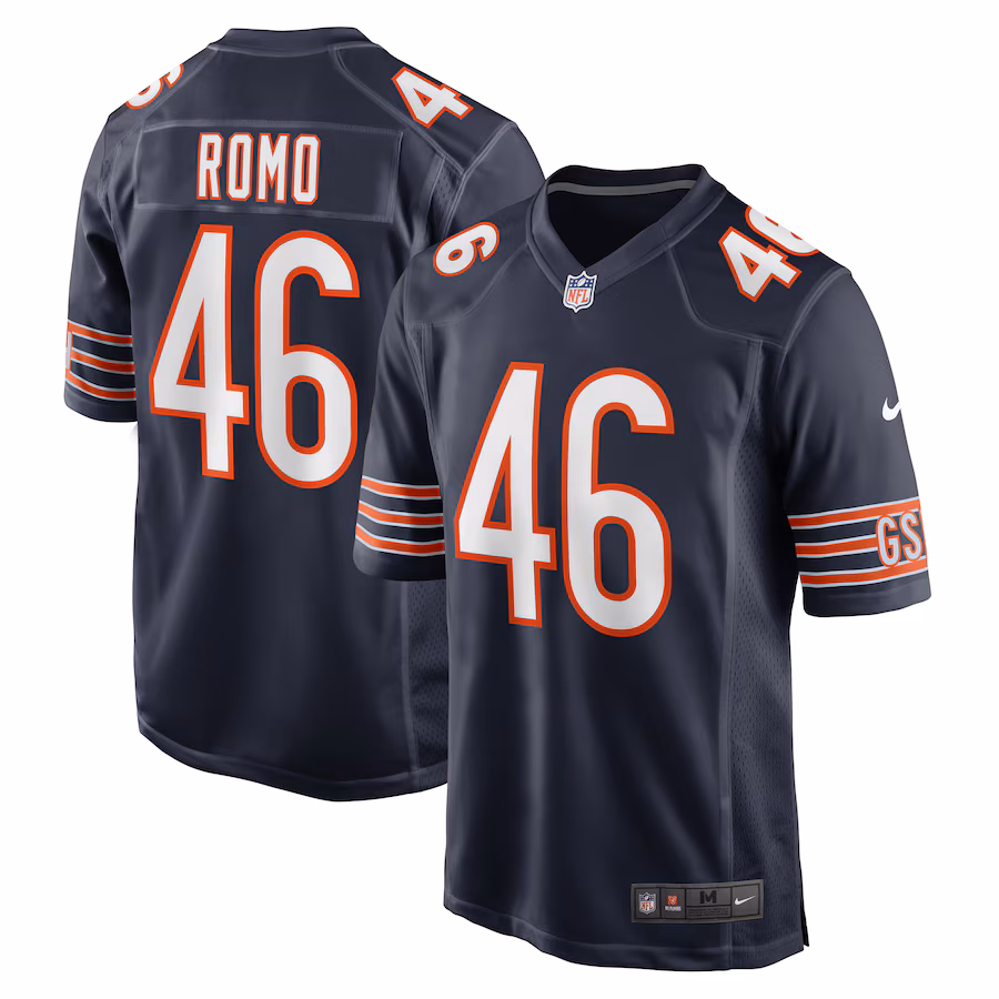 Men's Chicago Bears John Parker Romo Nike  Navy Team Game Jersey - Jersey