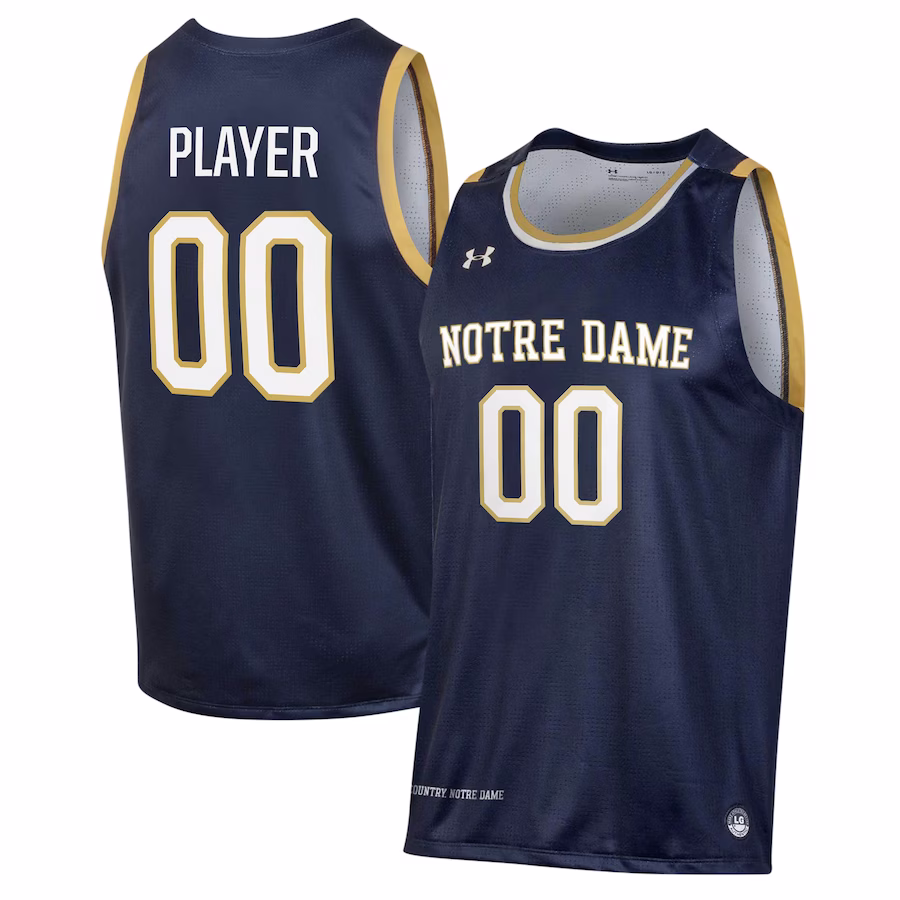 Notre Dame Fighting Irish Under Armour Pick-A-Player NIL Men's Basketball Jersey - Navy - Jersey