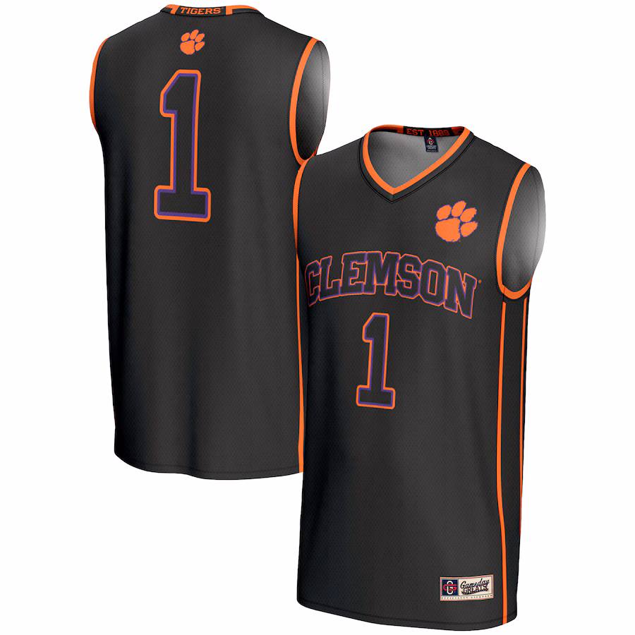 Men's GameDay Greats #1  Black Clemson Tigers  Lightweight Basketball Jersey - Jersey
