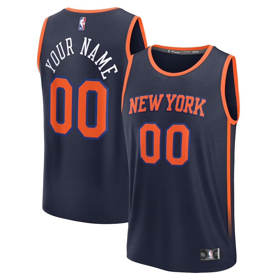 Men's New York Knicks Fanatics Navy Custom Fast Break Jersey - Statement Edition - Jersey