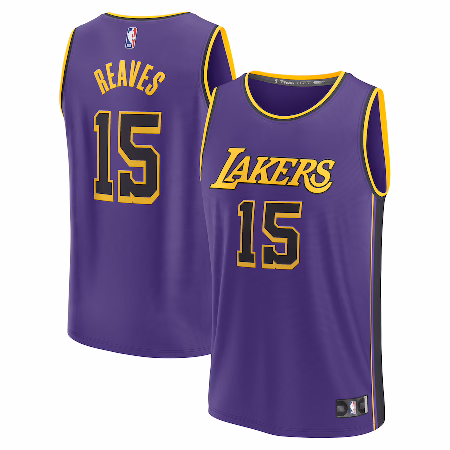 Youth Los Angeles Lakers Austin Reaves Fanatics Purple Fast Break Replica Player Jersey - Statement Edition - Jersey