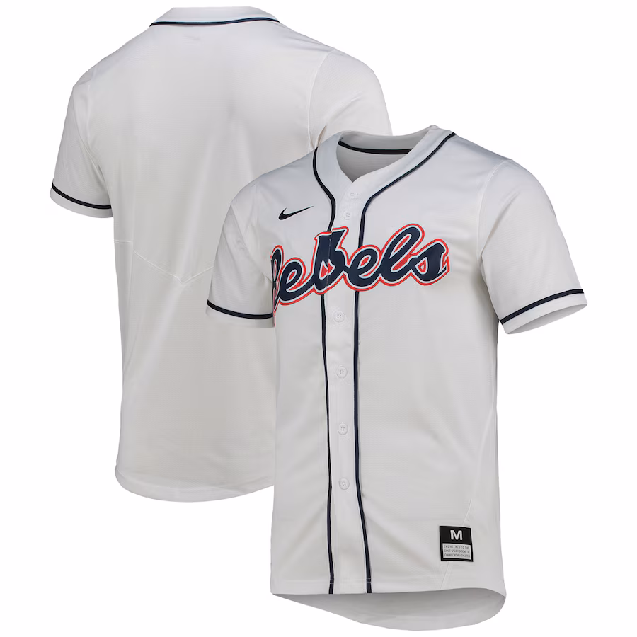 Men's Nike White Ole Miss Rebels Replica Baseball Jersey - Jersey