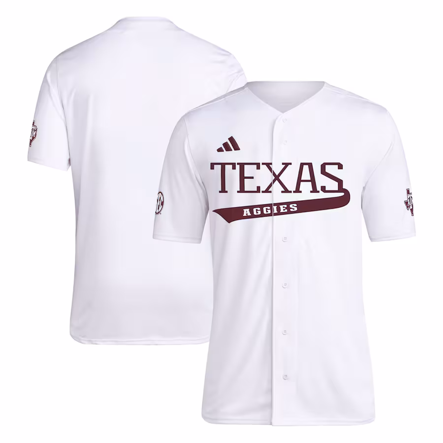 Men's adidas White Texas A&M Aggies Replica Baseball Jersey - Jersey