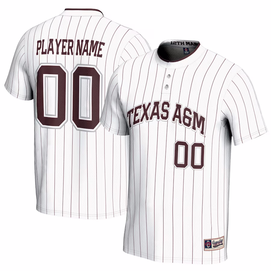 Texas A&M Aggies GameDay Greats Unisex NIL Pick-A-Player Lightweight Softball Jersey - White - Jersey