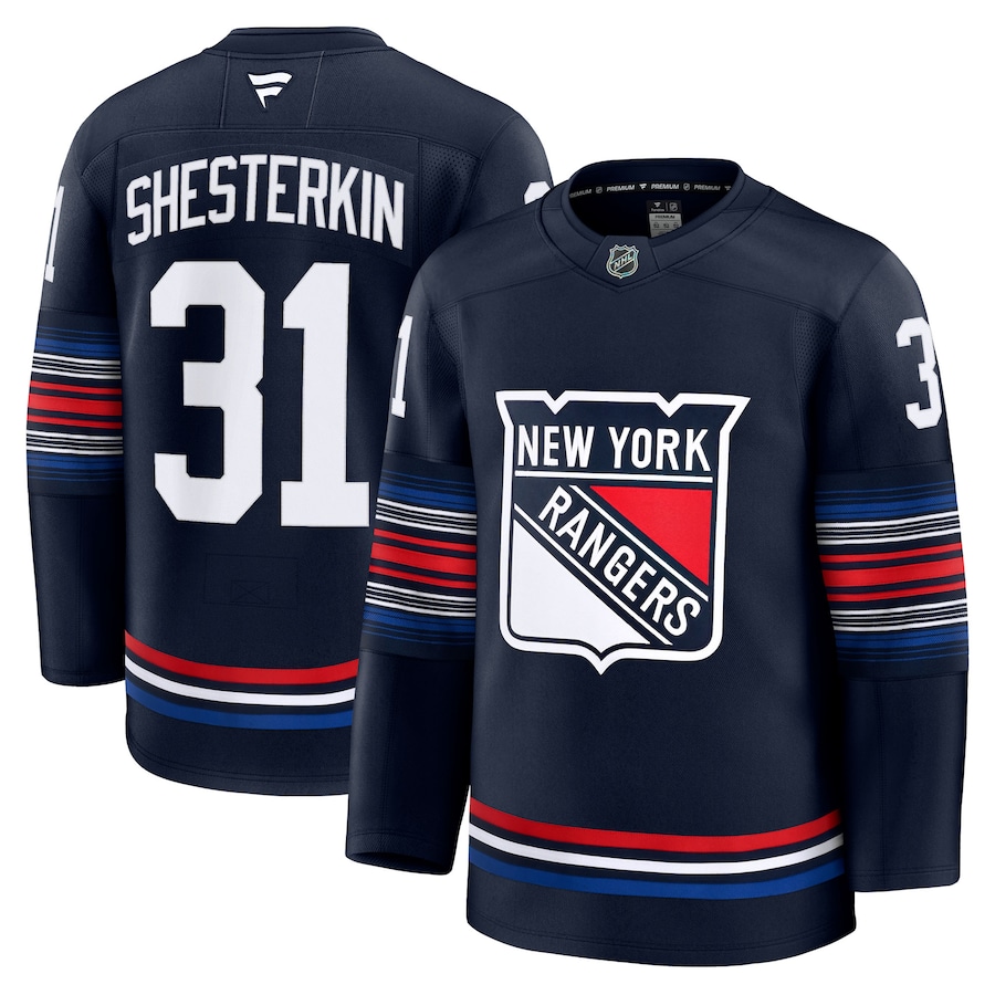 Men's New York Rangers Igor Shesterkin Fanatics Navy Alternate Premium Jersey - Jersey