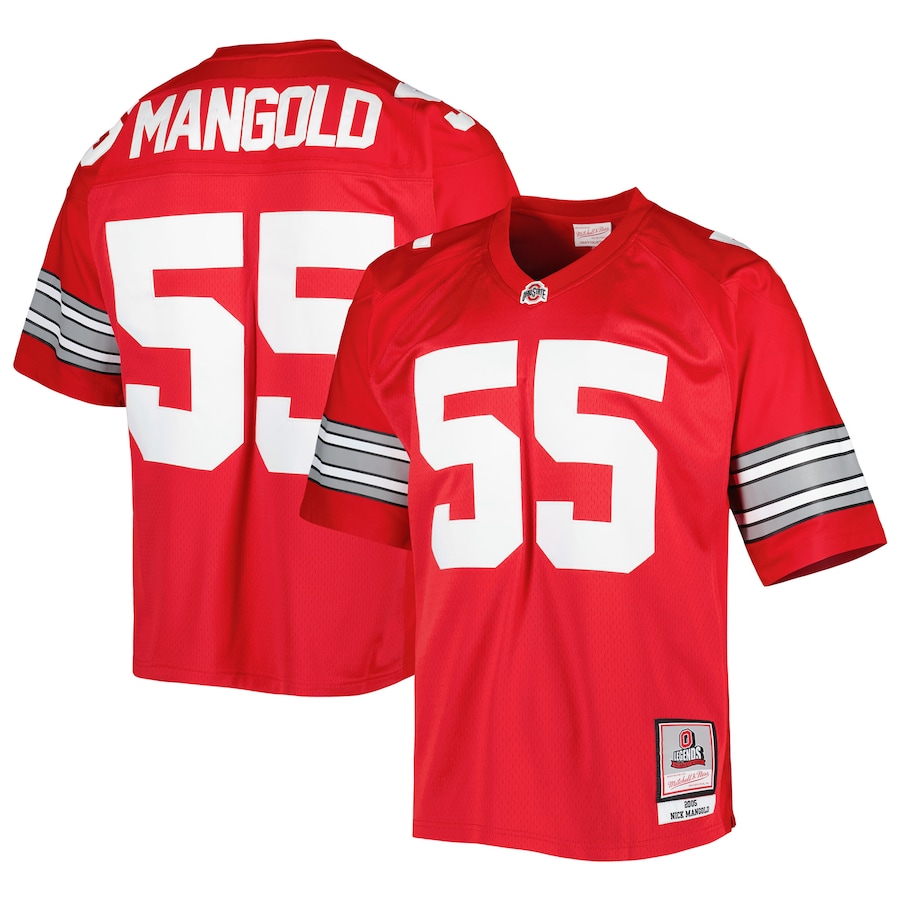 Men's Mitchell & Ness Nick Mangold Scarlet Ohio State Buckeyes Authentic Jersey - Jersey