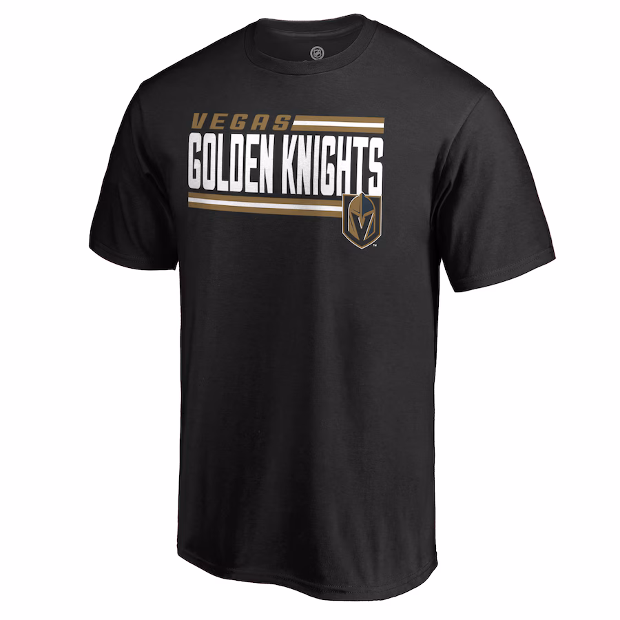 Men's Vegas Golden Knights Black Iconic Collection On Side Stripe T-Shirt - Jersey