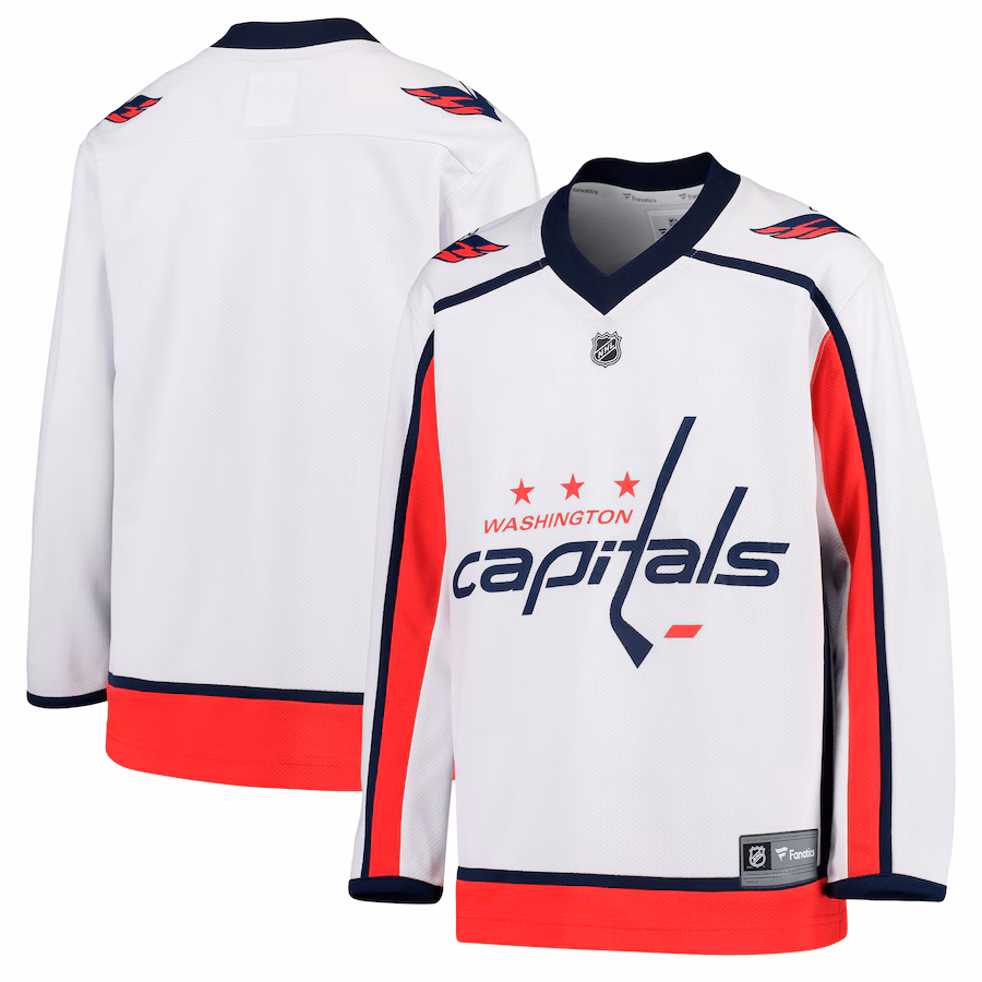 Youth Washington Capitals Fanatics White Away Replica Blank Jersey - Jersey