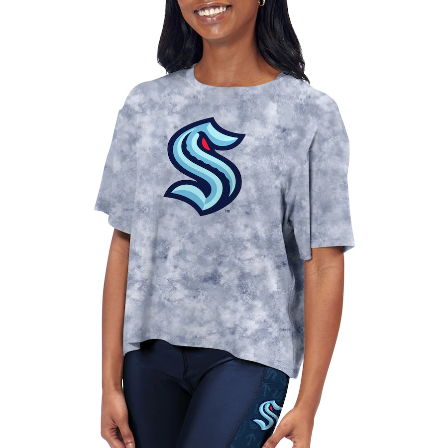 Women's Seattle Kraken Blue Cropped T-Shirt - Jersey