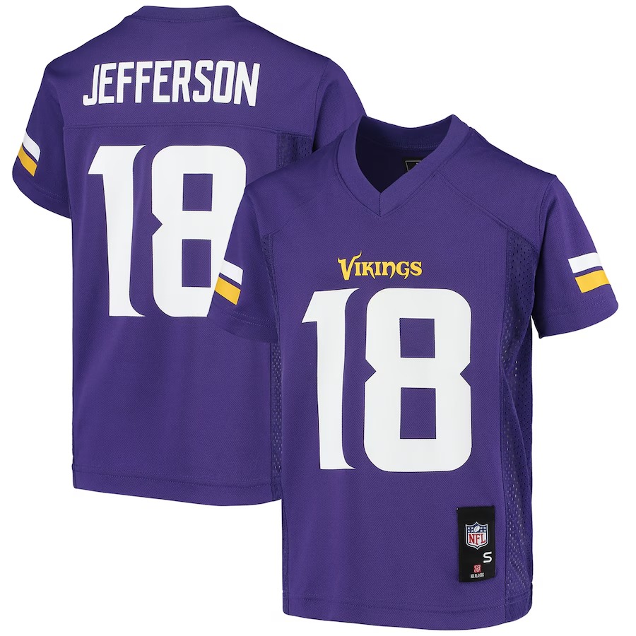 Youth Minnesota Vikings Justin Jefferson Purple Replica Player Jersey - Jersey