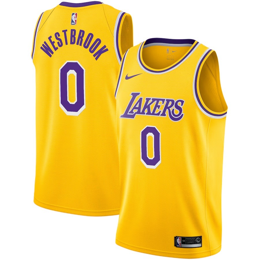 Men's Los Angeles Lakers Russell Westbrook Nike Gold 2020/21 Swingman Player Jersey - Icon Edition - Jersey