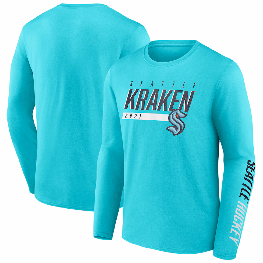 Men's Seattle Kraken Fanatics Light Blue Long Sleeve T-Shirt - Jersey