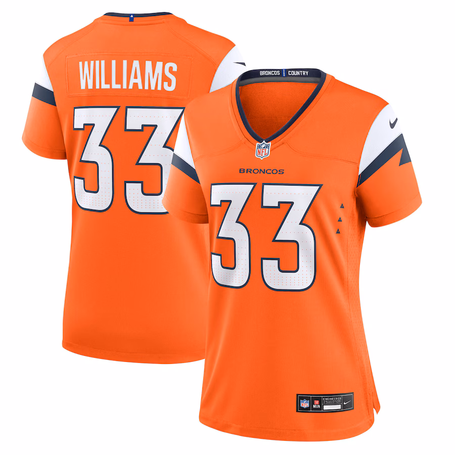 Women's Denver Broncos Javonte Williams Nike Orange Game Jersey - Jersey