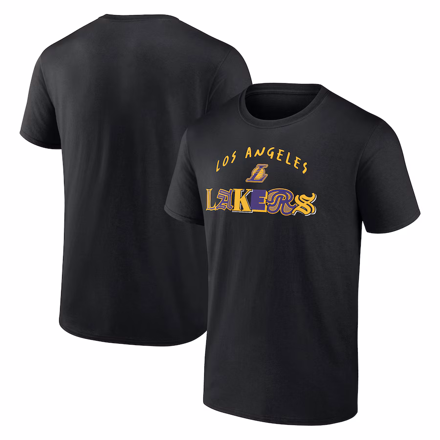 Men's Los Angeles Lakers  Black Graffiti Arch T-Shirt - Jersey