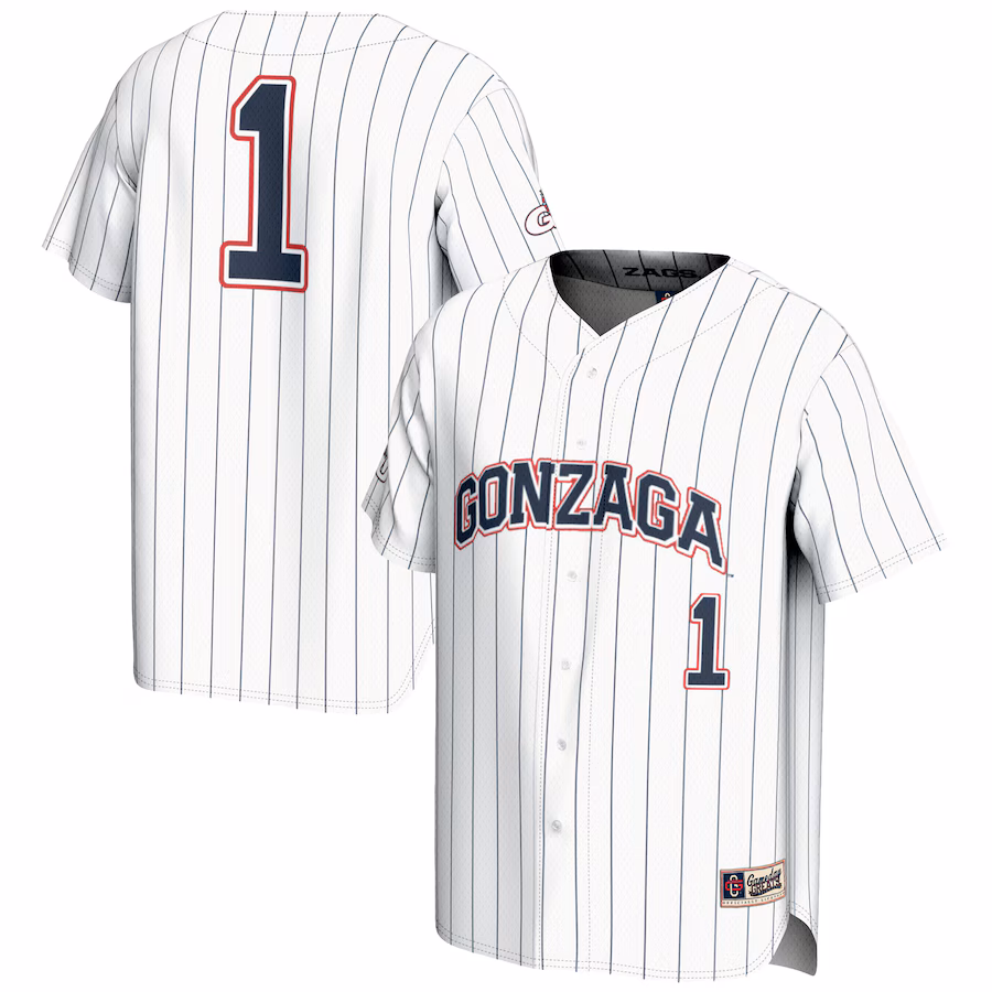 Unisex GameDay Greats #1 White Gonzaga Bulldogs Lightweight Baseball Jersey - Jersey