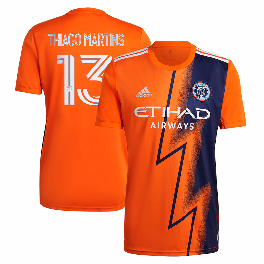 Men's New York City FC Thiago Martins adidas Orange 2023 The Volt Kit Replica Player Jersey - Jersey