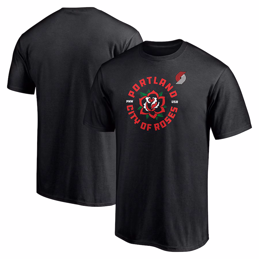 Men's Portland Trail Blazers Black Push Ahead T-Shirt - Jersey