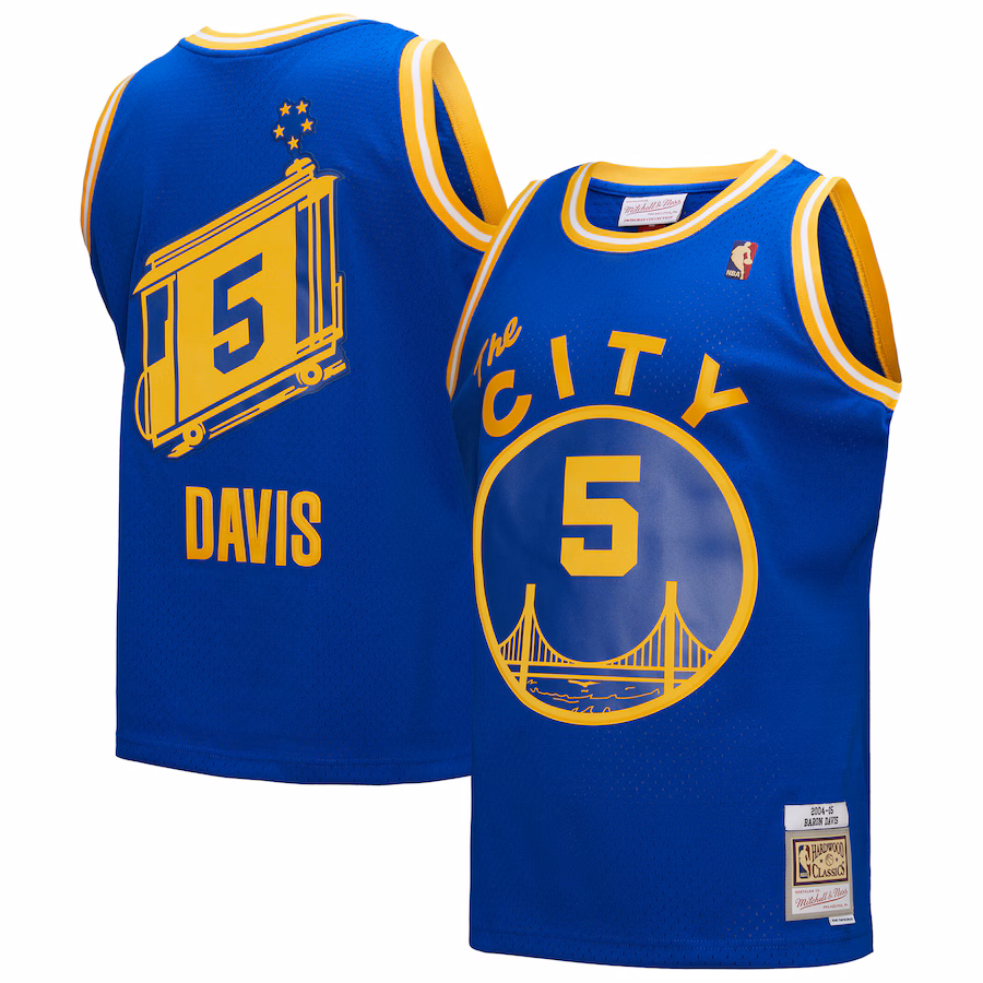 Men's Golden State Warriors Baron Davis Mitchell & Ness Royal Hardwood Classics 2004/05 Swingman Jersey - Jersey