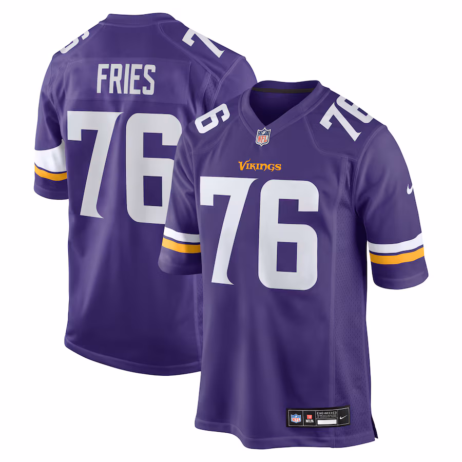 Men's Minnesota Vikings Will Fries Nike Purple Team Game Jersey - Jersey