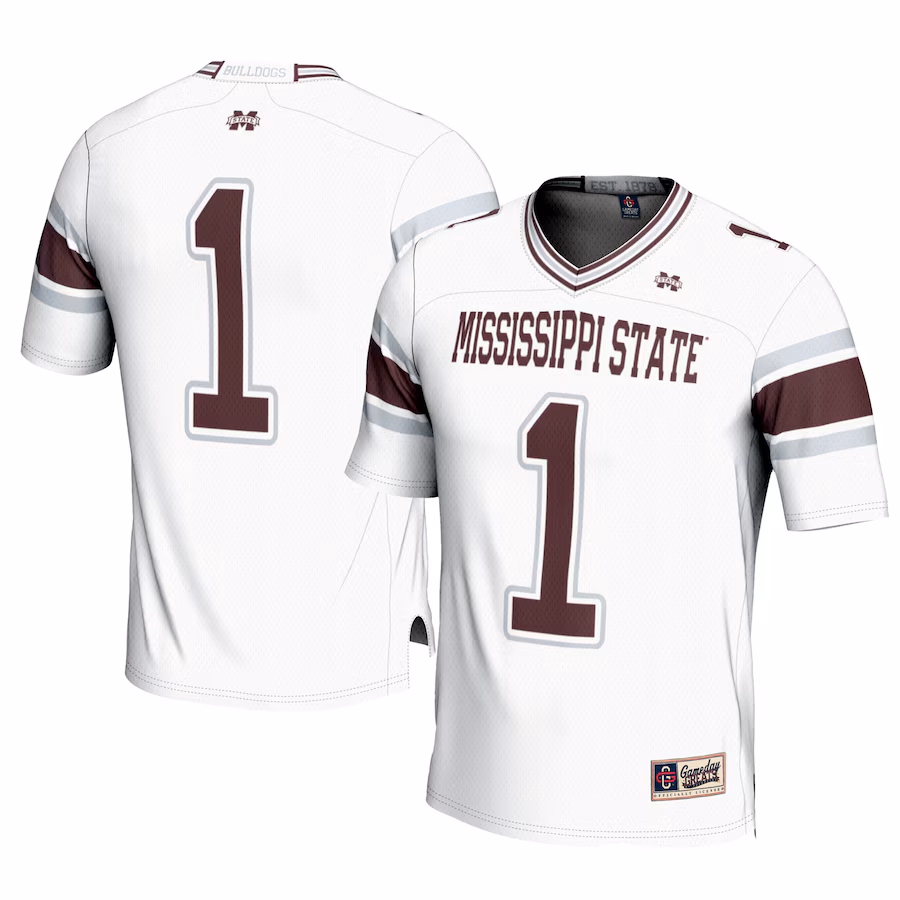 Men's GameDay Greats #1 White Mississippi State Bulldogs Football Jersey - Jersey