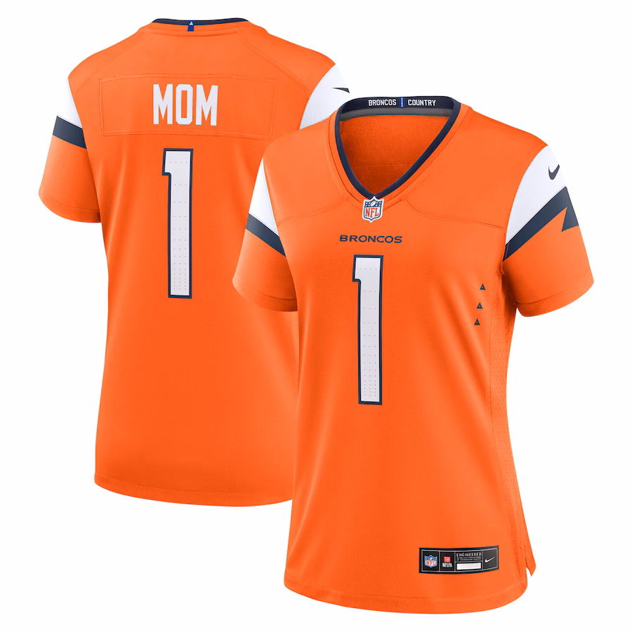Women's Denver Broncos  Nike Orange #1 Mom Game Jersey - Jersey
