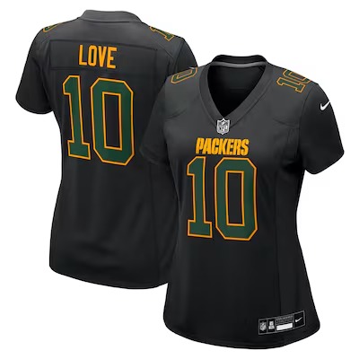 Women's Green Bay Packers Jordan Love Nike Black Fashion Game Jersey - Jersey