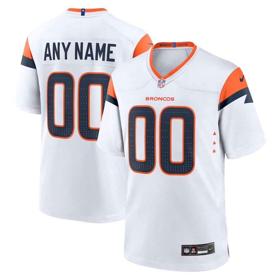 Men's Denver Broncos  Nike White Custom Game Jersey - Jersey