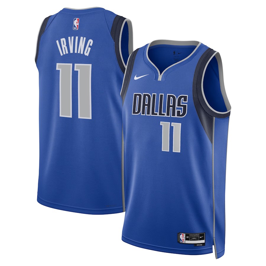 Unisex Dallas Mavericks Kyrie Irving Nike Blue Badge Swingman Replica Jersey - Icon Edition - Jersey